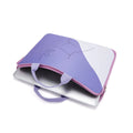 Purple anti-cut polyester laptop sleeve with character print for 13 to 17 inch notebooks