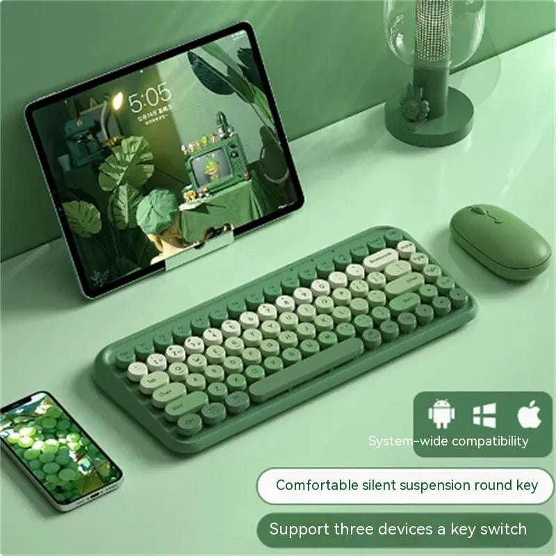 Wireless Bluetooth keyboard and mouse set with 84 low-axis keys in Star Purple colour option