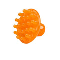 A disc-shaped meridian massage comb with 21 teeth, shown in coffee brown and yellow colour options.