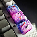 Scenery koi fish pattern resin keycap for Cherry MX switch mechanical keyboard backspace position