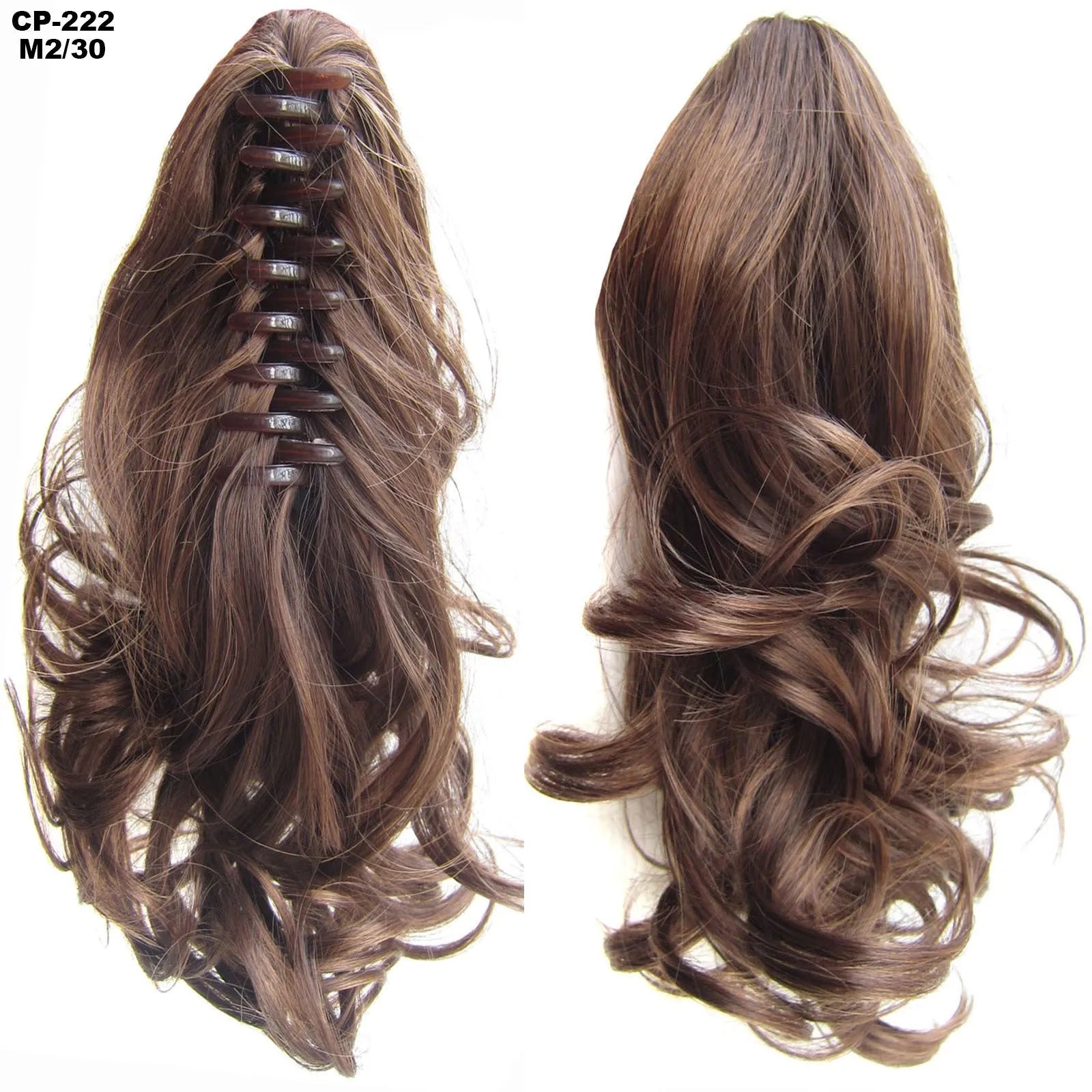 Long wave ponytail wrap around clip in hair extension 40cm chemical fiber natural wave grey hairpiece