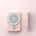 Mini magnetic wireless power bank 5000 mAh in cool black with LED display