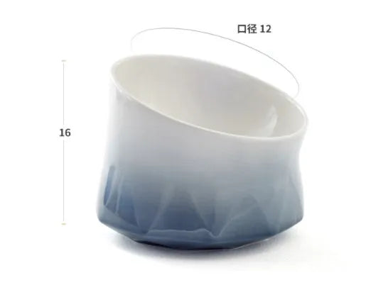 Nordic ridged ceramic pet bowl for cats and dogs, 16x16x12cm, grey pink or white