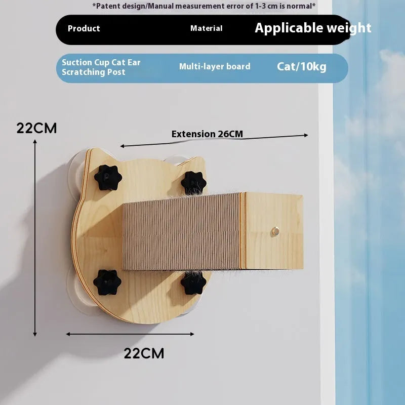 Sisal cat scratching post in space capsule design with sucker attachment for indoor use
