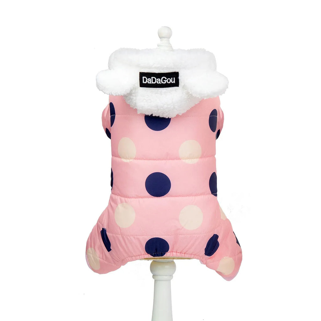 Warm cotton big polka dot four-leg coat in casual style, available in multiple colours and sizes