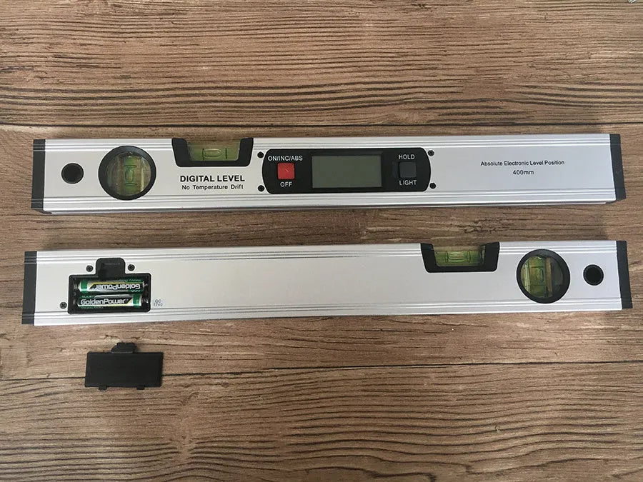 Digital magnetic angle meter 400mm with flip-up LCD display and four built-in magnets on base plate