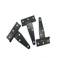 Fixed T-shaped iron folding hinge for outdoor wooden doors in multiple sizes.