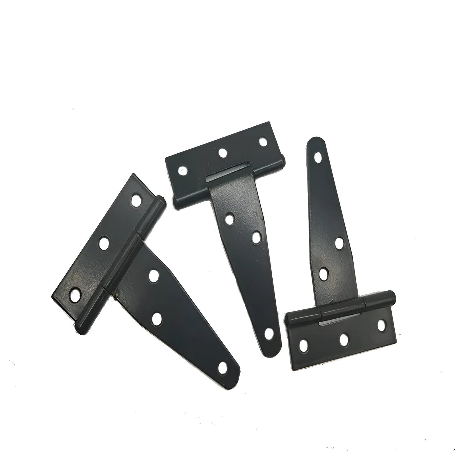 Fixed T-shaped iron folding hinge for outdoor wooden doors in multiple sizes.