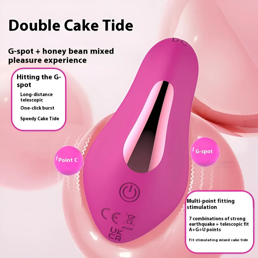 Rose red silicone butterfly vibrator with USB charging port and smartphone APP remote control
