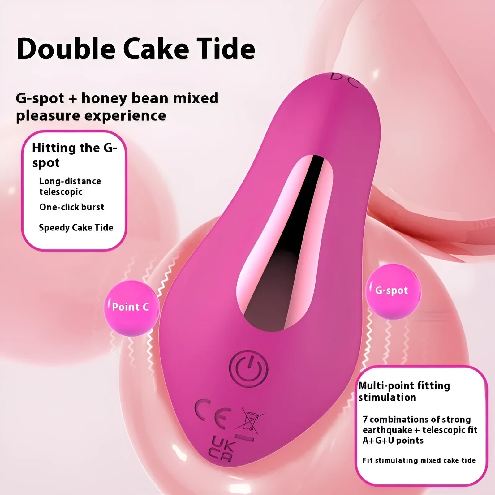 Rose red silicone butterfly vibrator with USB charging port and smartphone APP remote control
