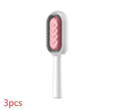 Green plastic pet hair removal comb with disposable wipes sticker for cats and dogs