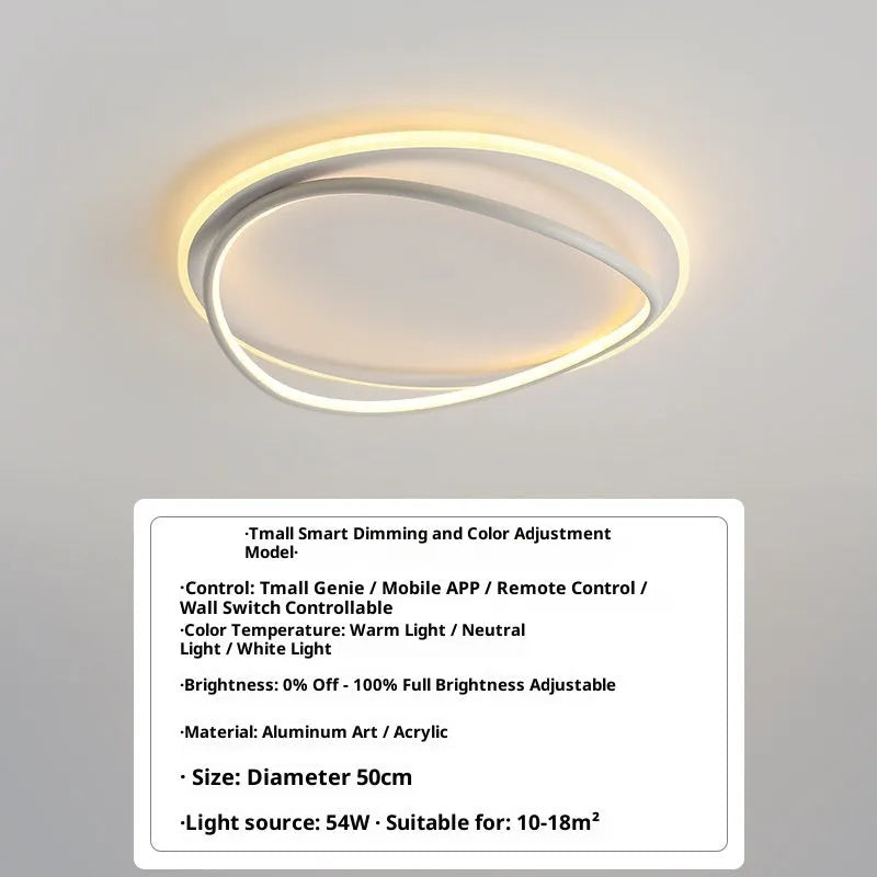 Modern simple ultra-thin round ceiling lamp 50cm LED with remote control for bedroom