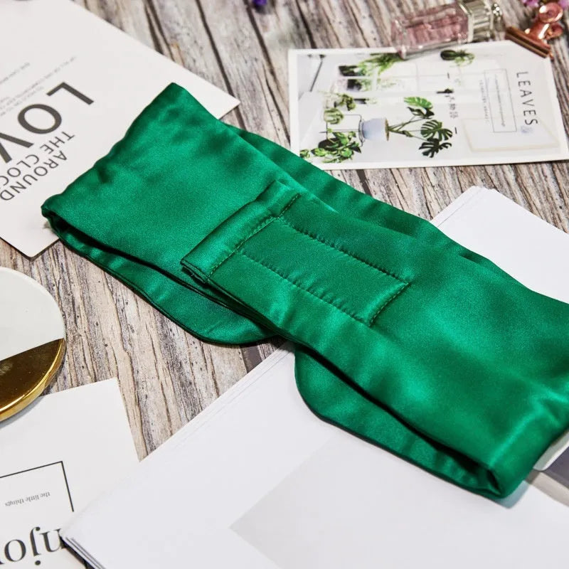 Silk sleep eye mask in multiple colour options with elastic headband strap