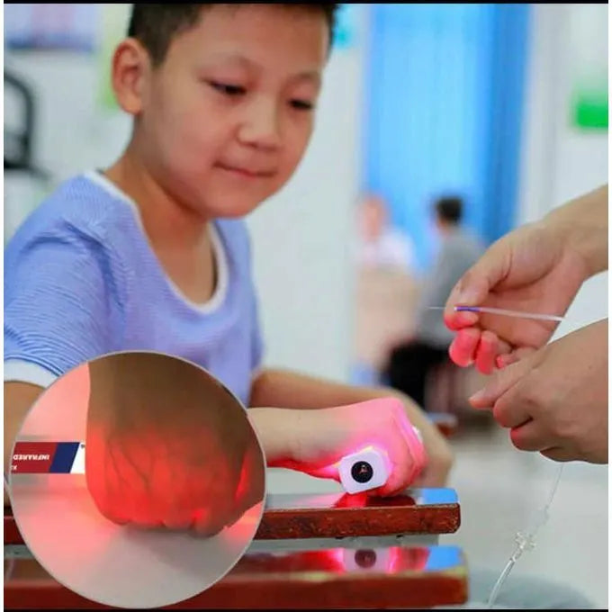 Handheld ultrasonic infrared pulse detector with rechargeable base and indicator lights