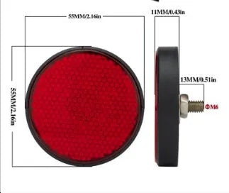 Round lattice 24LED motorcycle turn signal brake light with black shell and red lens