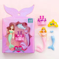 Flower Fairy and Mermaid pattern novelty eraser suit 12-pack box with 14x13cm TPR rubber sheets
