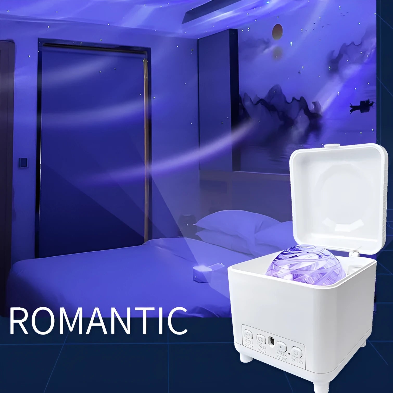 White ABS USB rechargeable starry sky galaxy projector night light with remote control