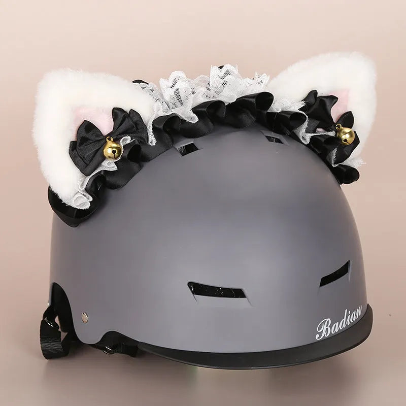 Plush fabric cartoon helmet hat decoration for ski helmets in multiple style variations