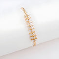 18K gold-plated brass women's bracelet with butterfly clover motif and zircon stones