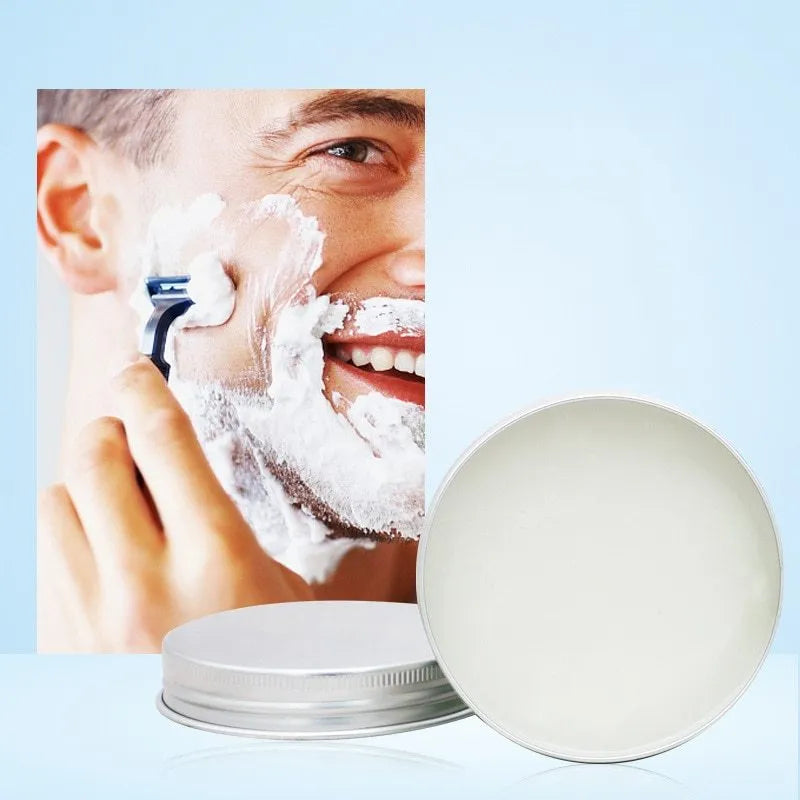 Mint scented men's handmade shaving soap in aluminium box with rich foam for smooth beard shave
