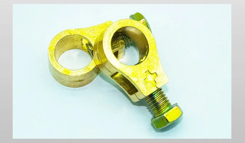 Pure copper automotive battery terminal clamp for 0 gauge wiring connections