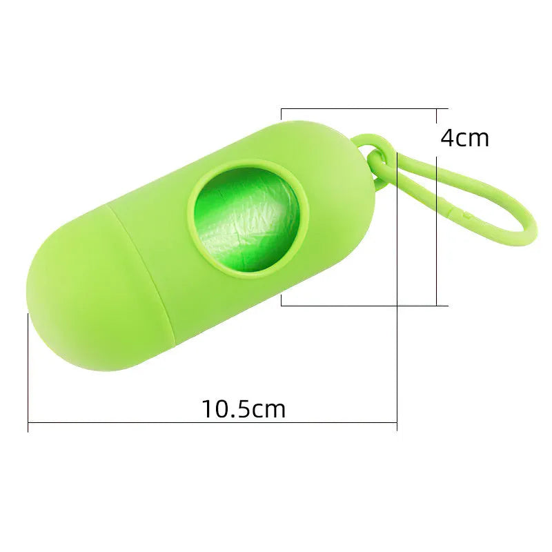 Dog poop bag holder 10cm by 10cm by 5cm with side hook and Velcro bottom in black