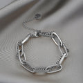 316L stainless steel double-layer geometry bracelet in gold for women hip-hop style