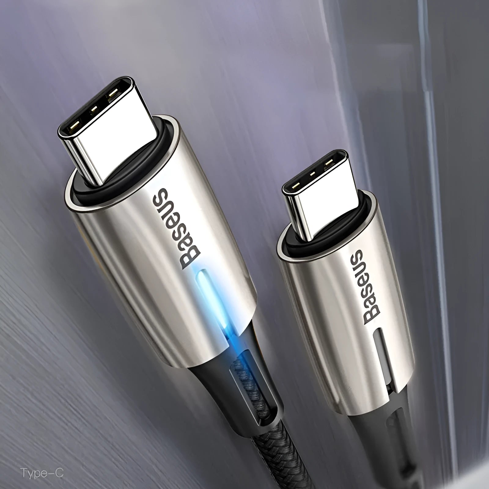 Purple dual Type-C data cable with PD60W fast charge support for computer hardware
