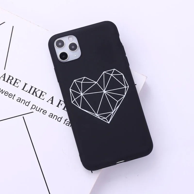 Animal line graffiti art design on a slim black TPU iPhone back cover case.