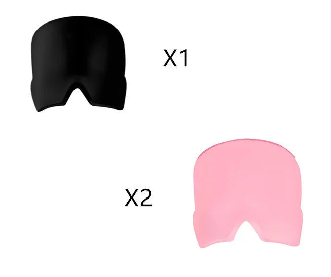 Elastic cloth gel eye mask for headache relief in black, pink or sky blue colours