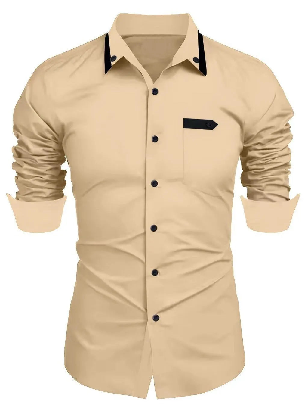Men's casual long-sleeved cotton blend shirt in loose cardigan style, available in 8 colours and sizes S to XXXL