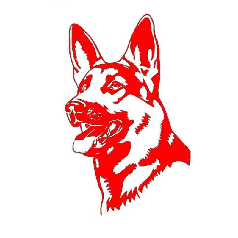 Reflective Alsatian Shepherd dog car bumper sticker in multiple colour options