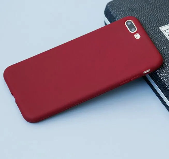Frosted matte iPhone case in multiple colours showing slim 1.5mm thick soft shell design