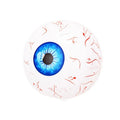 Halloween eyeball balloon with bloodshot design, 40 cm diameter, in red, green, and blue plastic