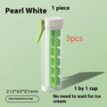 Food grade press-release ice cube tray with storage box in Maldives colour or pearl white.