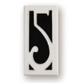 Handmade retro-style enamel ceramic doorplate number measuring 76mm by 152mm