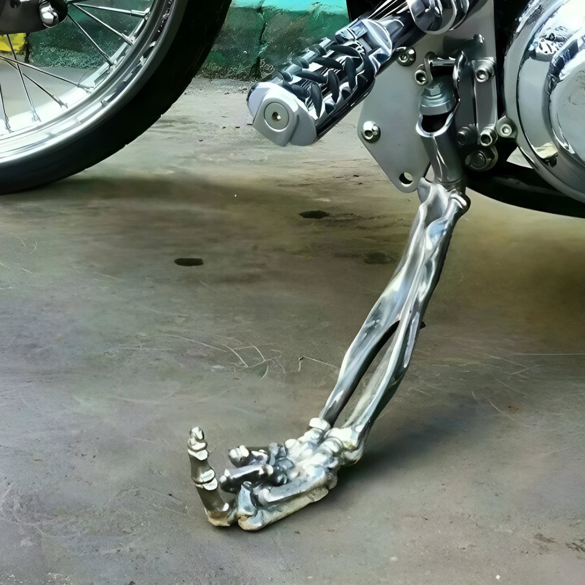 Alloy motorcycle support frame bracket fittings 15x7.5x3cm on solid background