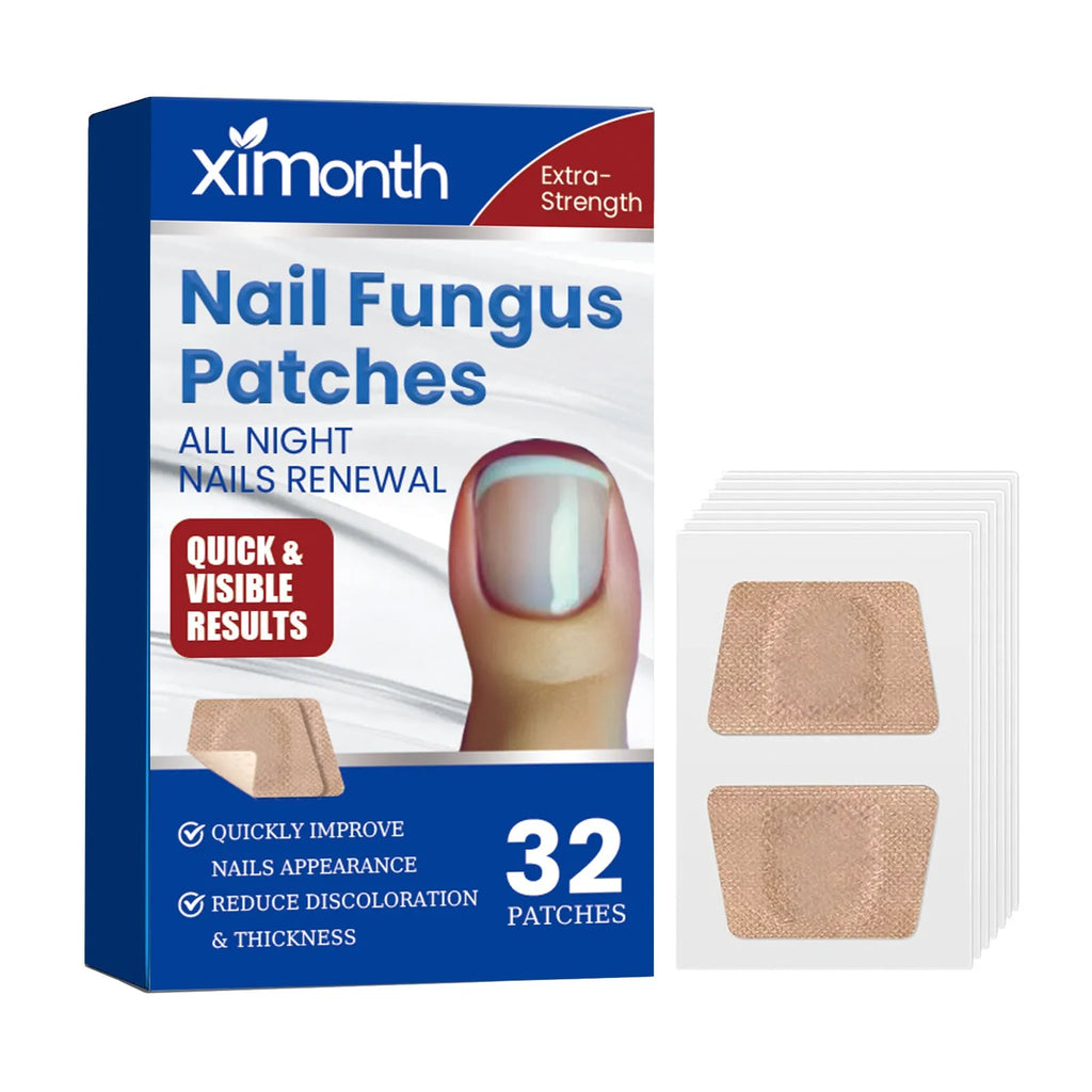 Box of 32 nail nursing adhesive bandage repair patches for damaged nail care.