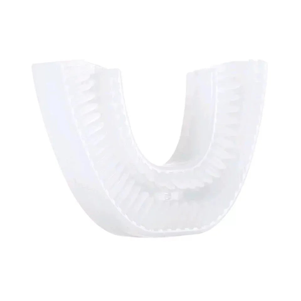 360 degrees electric toothbrush U type with silicone head and three cleaning modes in white colour