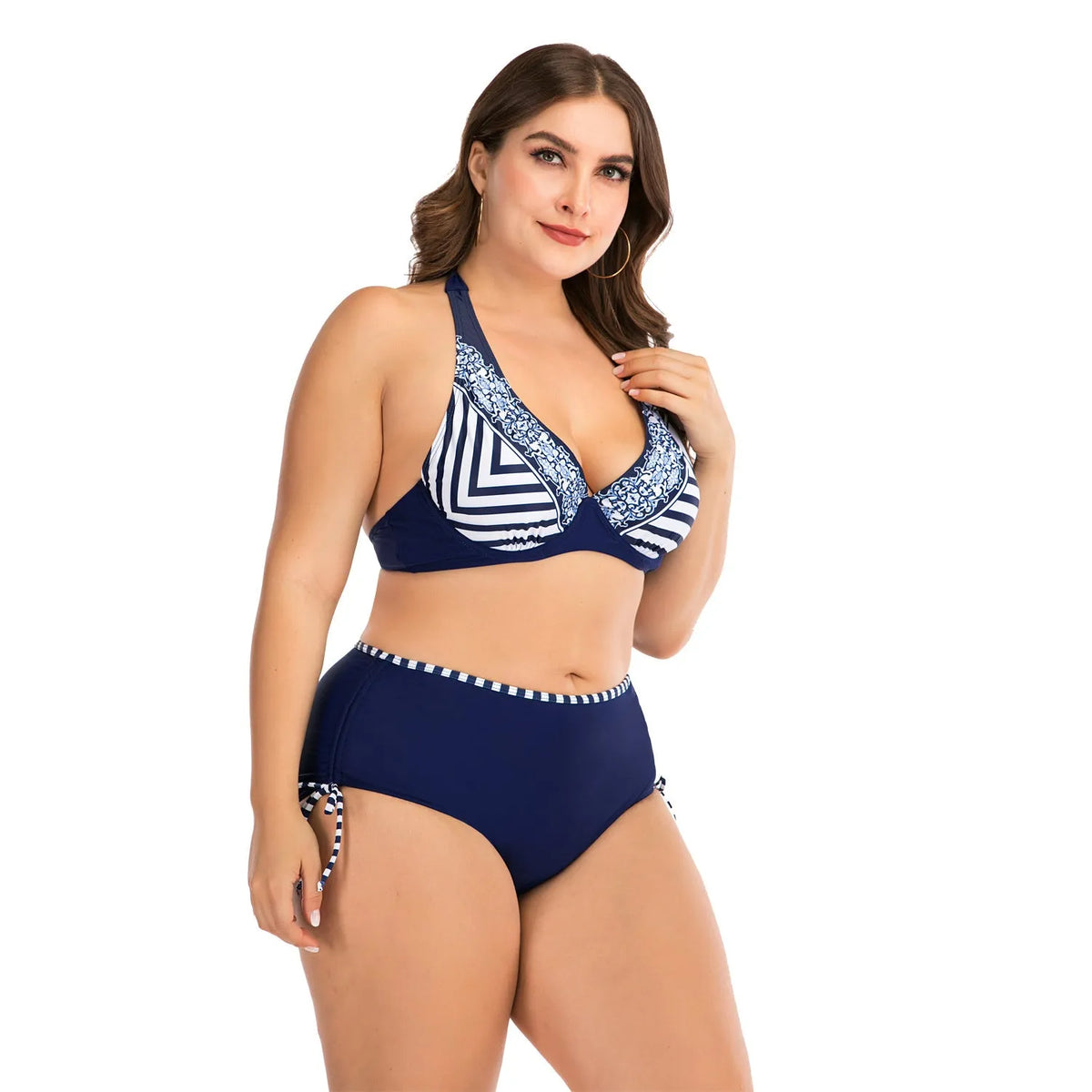 Photo colour underwire bikini with steel support and chest pad in plus size L to 4XL
