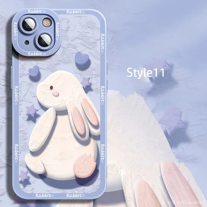 Silicone cartoon mobile phone case for Apple iPhone 14 Pro Max with colourful drop prevention design