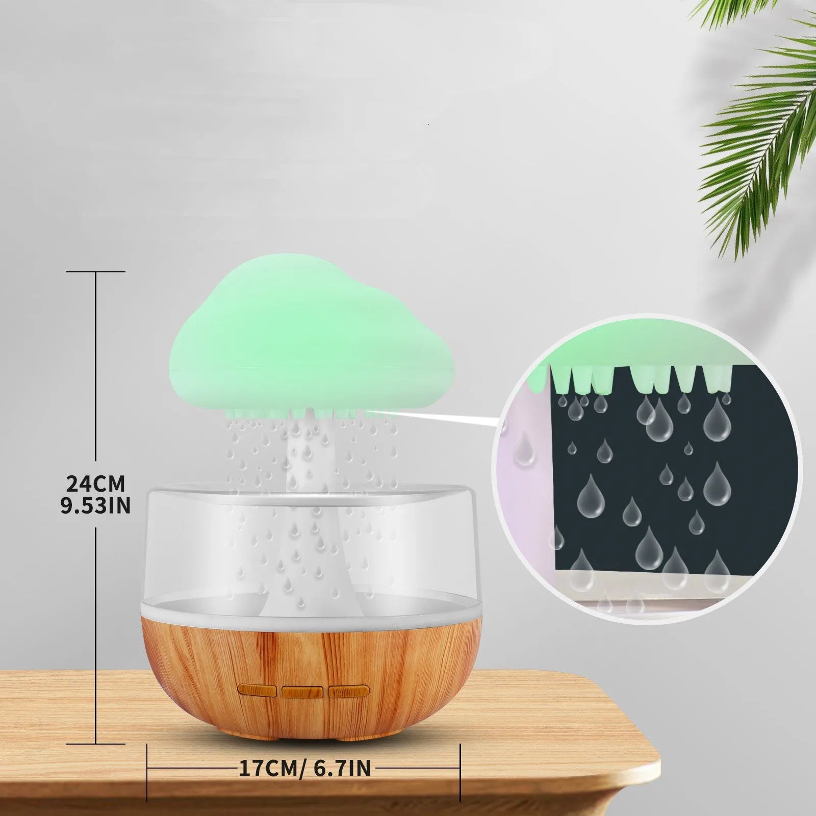 White cloud-shaped humidifier with colour changing lights and aromatherapy diffuser