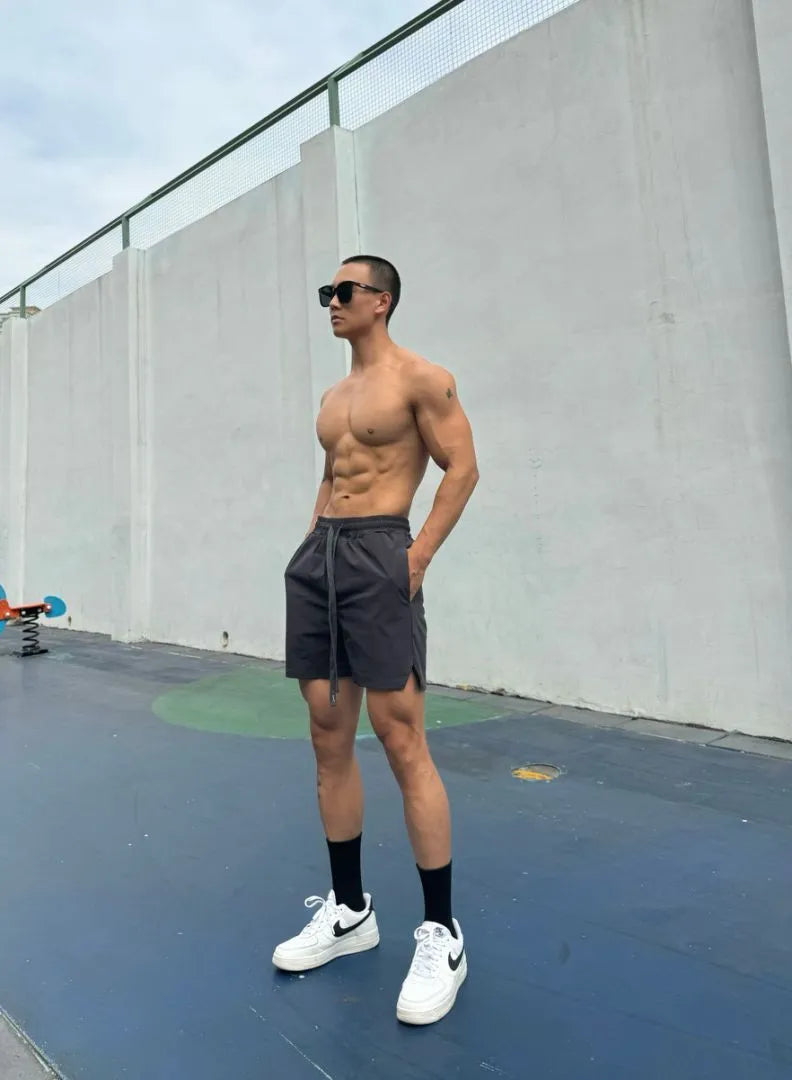 Men's ice silk quick-drying double-layer casual shorts in multiple colours