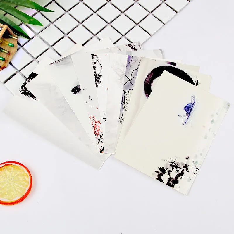 Set of nine minimalist cartoon style postcards depicting global landmarks including a retro Paris tower.