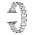 Alloy metal Apple Watch replacement band with adjustable stainless steel clasp in multiple colour options