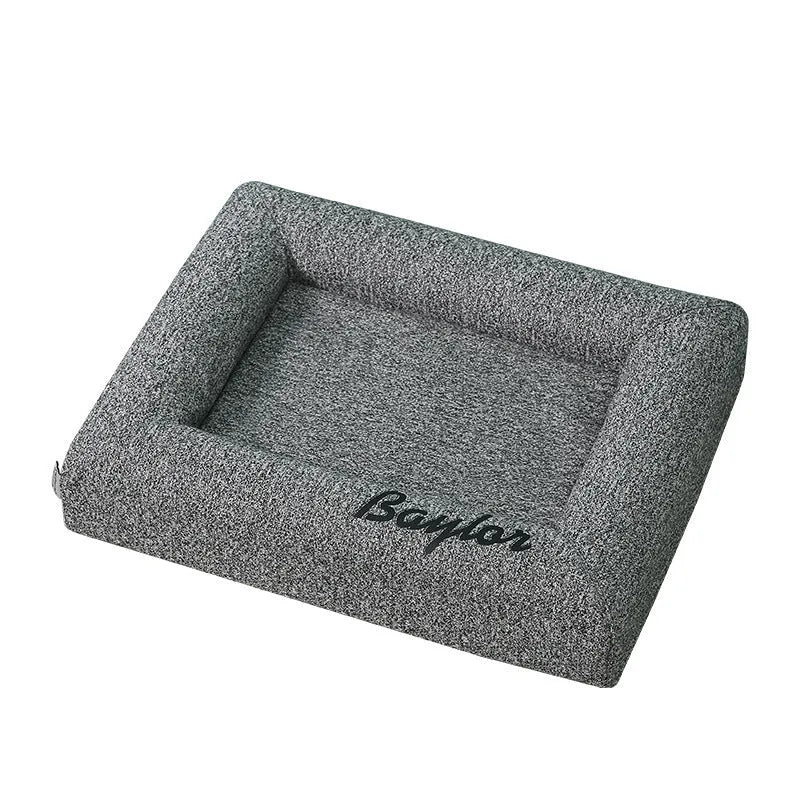 Removable washable cloth cat bed in grey with soft cover, size medium