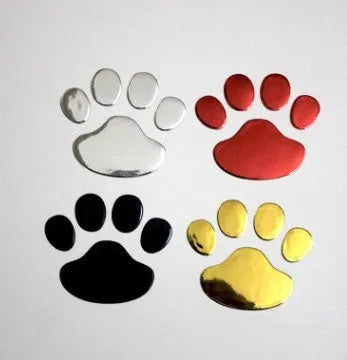 PVC hand-shaped brush design car sticker with dog footprints pattern measuring 7cm length