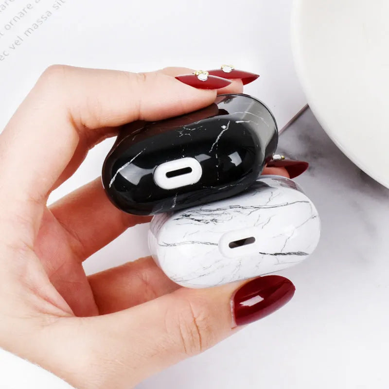 Marble pattern PC protective cover for Apple AirPods second generation, 9 colours, lightweight case