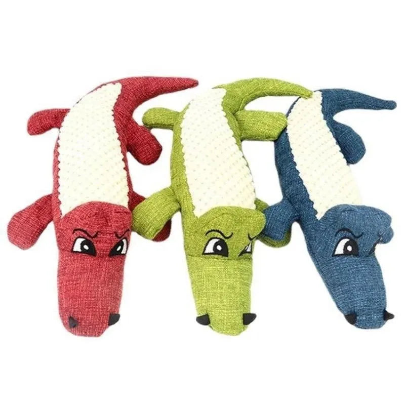 Corn grid textured pet plush toy with biting sound function in blue, green or red colours