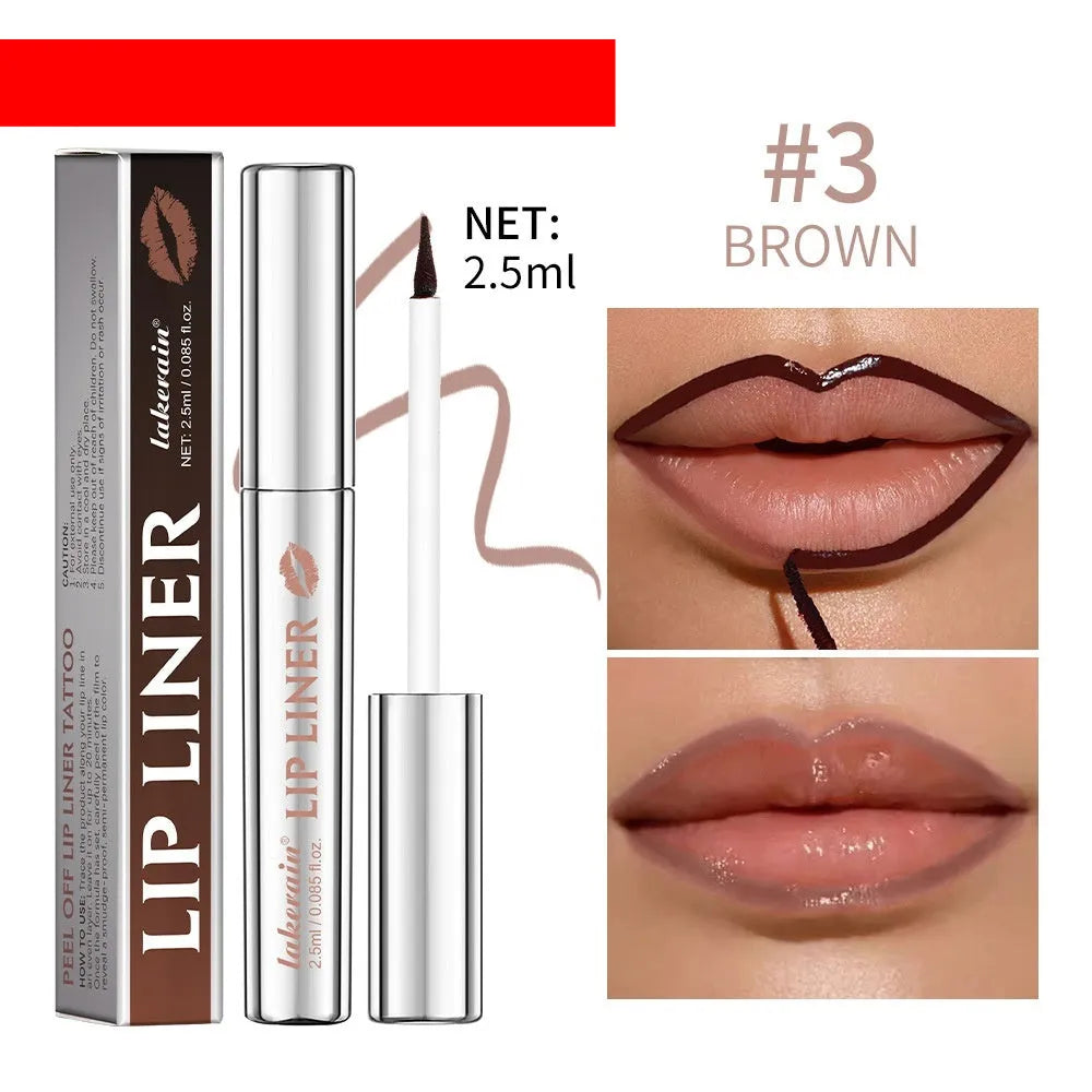 Matte finish lip liner pencil with pointed toe tip in four colour shades